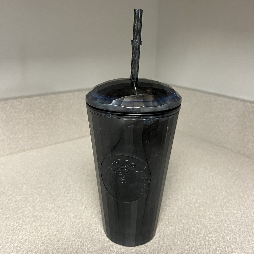 Starbucks Black Pearl Dome Lid Tumbler Cold Cup 16 Oz Lid With Straw New